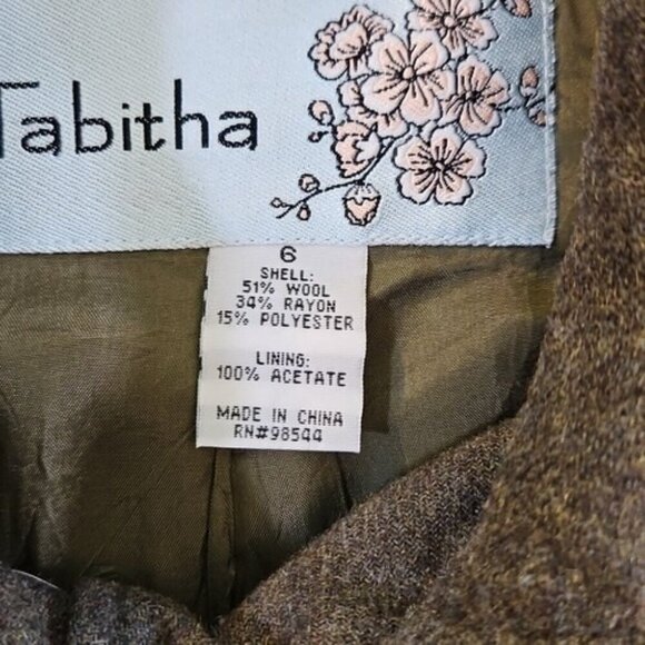 Anthropologie Tabitha Military Blazer Women 6 Green Wool Blend Ruffle NB095 EUC - Picture 5 of 14